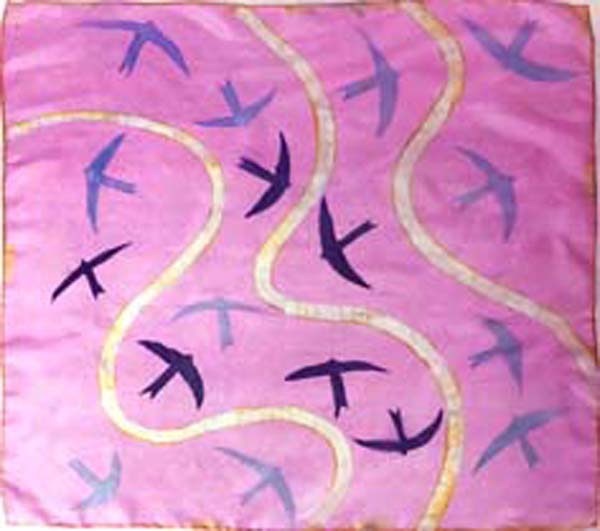 Silk scarf with batik design